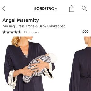 Nursing dress, robe, and coordinating baby blanket